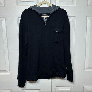 Victorinox Men’s 100% Merino Wool 1/4 Zip/button  Logo Swiss Army Pullover Sz L